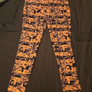 LuLaRoe Women's Superhero Print Leggings - Pink And Navy Blue